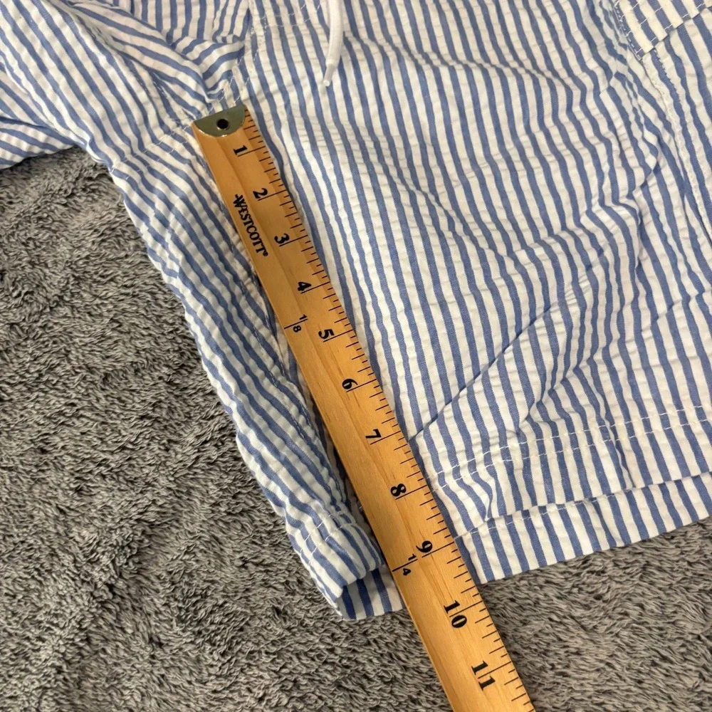 J Crew Swimwear Mens Striped Board Shorts 35 Seersucker Preppy Nautical 21252